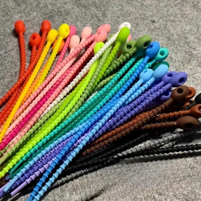 Twistable and Multifunctional Cable Wire Organizer Silicone Reusable Bag Ties Twist Wire Cord Management Ties for Earphone Lines