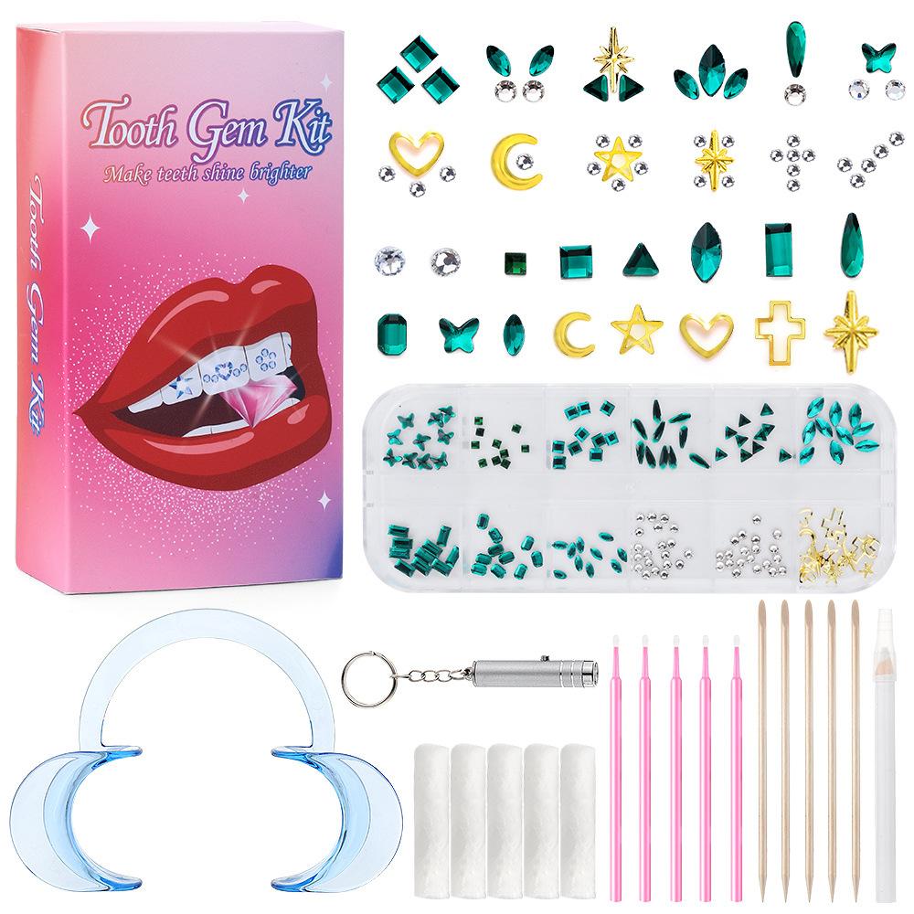 Dental Diamond Tooth Decoration, Tooth Diamond Tool Diy Set, Tooth Sticker, Diamond Love Horse Eye Decoration