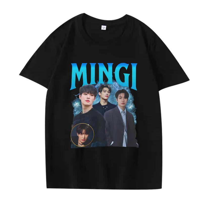 Kpop Ateez Mingi T Shirt Unisex Women Oversized 2026 New 100 Cotton Hot Sale Short Sleeve Summer Streetwear Unisex Plus Size Tops