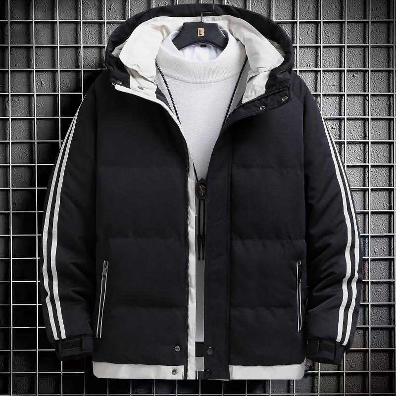 Winter New Cotton-padded Men's Coat Warm and Thickened Cotton-padded Clothes Loose Hooded Bread Clothes Green Cotton-padded Jacket Price