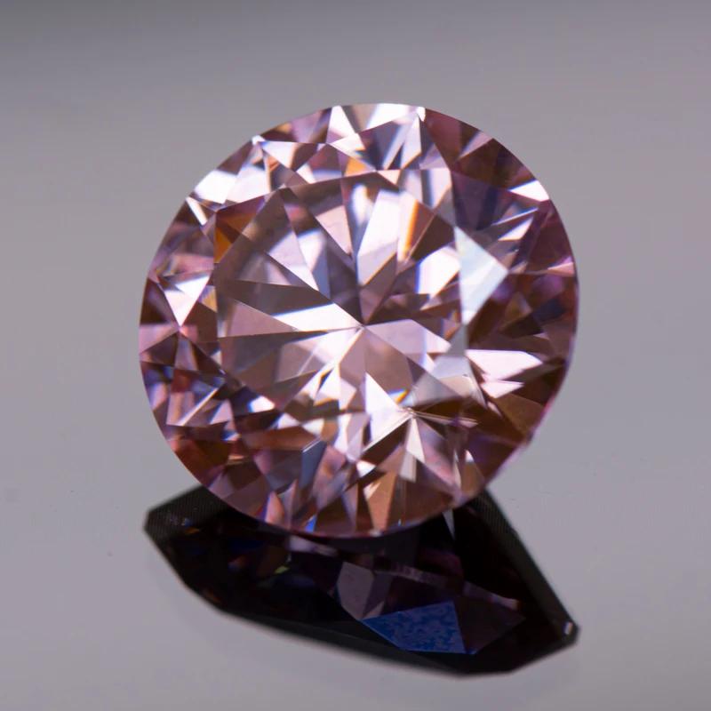 Růžový kulatý moissanitový diamant pěstovaný v laboratoři pro výrobu šperků DIY Materiály s tovární cenou