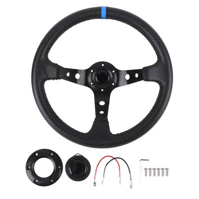 14palcový závodní volant do auta PVC Hliník Univerzální Vzhled uhlíkových vláken Sportovní volant s