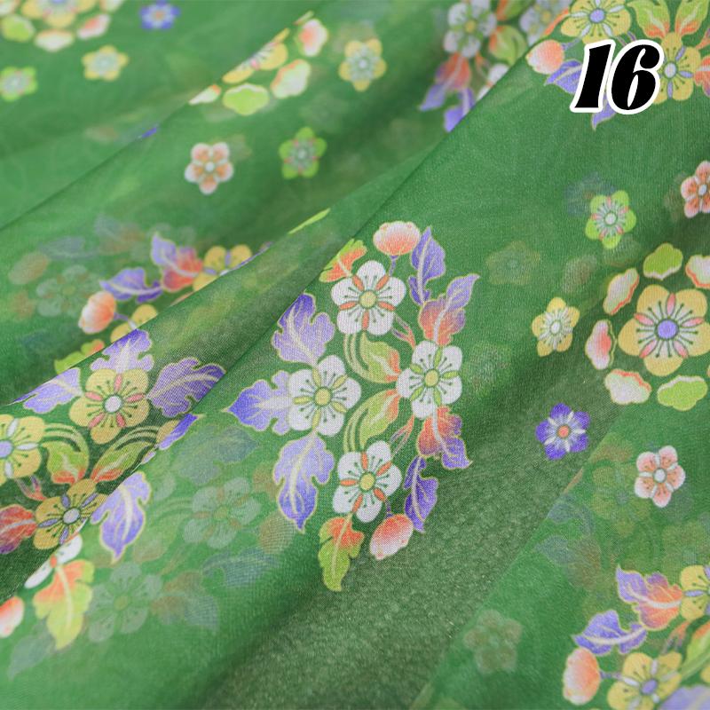 100*150cm Tecido Chiffon Floral Estilo Chinês Grupo de Chá Estampa Floral Tecido DIY Vestido Hanfu Fantasia de Dança de Casamento Decoração