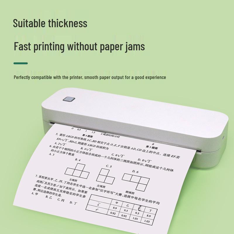 Portable A4 Thermal Paper 210mm: Quick-Dry, High-Definition Printing, 4 Rolls for Error Correction