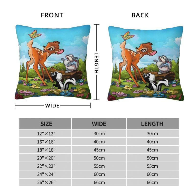 Disney Film Bambi Cartoon Pillow Case 40x40cm Bedroom Decoration Cute Kawaii Anime Cushion Decoration Salon Square Pillowcase