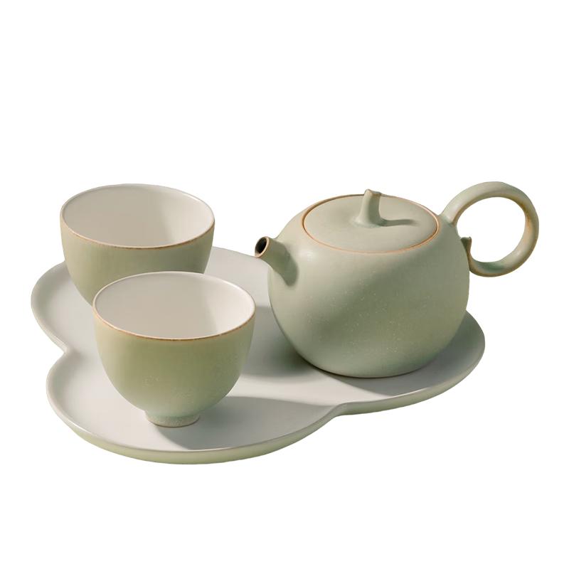 Wanqiantang High-End Ceramic Kung Fu Tea Set with Tea Tray