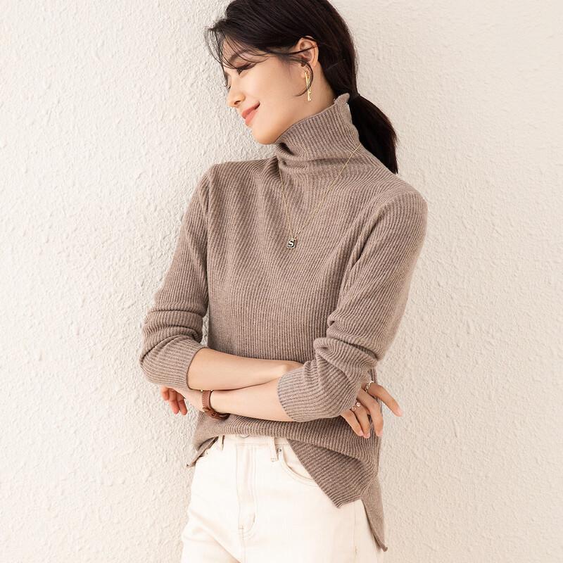 

ТУХУАНГ Женский свитер из 100% шерсти, толстой вязки, с высоким воротником L