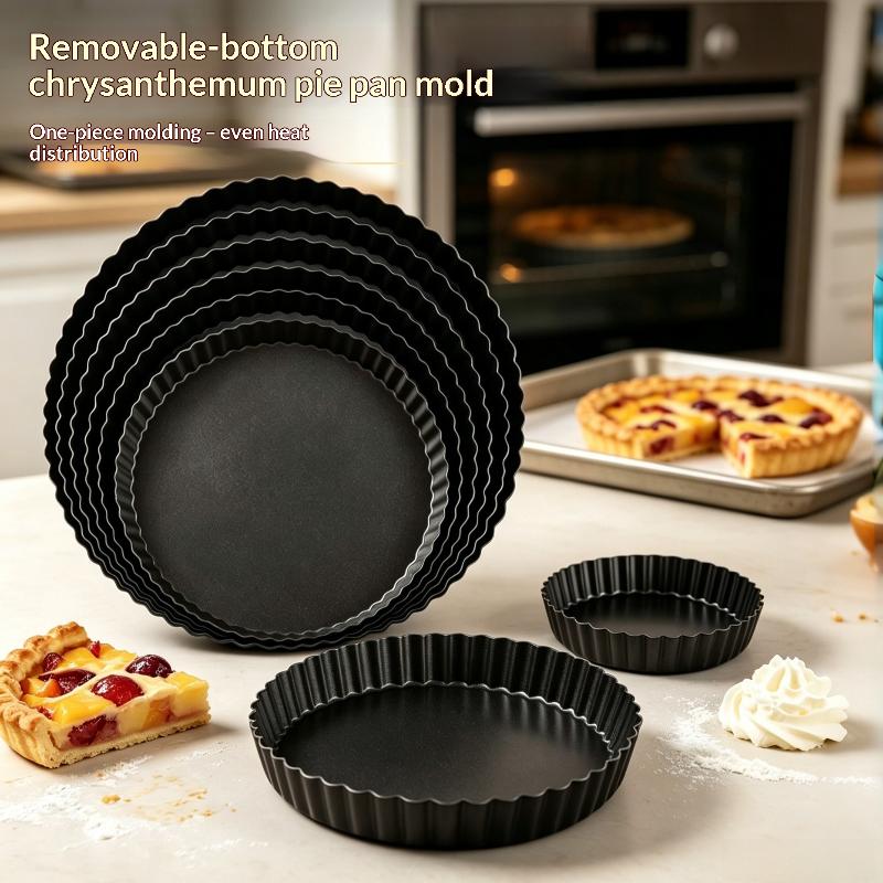 Fluted Pie Tart Pan Mold Baking Removable Bottom Nonstick Quiche Tool Circle Bakeware Template Dishes Cake Pans Gyh