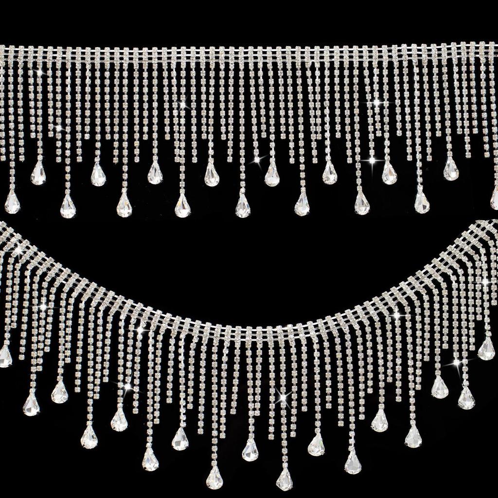 Tassel Water Drop Rhinestone Chain for DIY Wedding and Evening Gowns