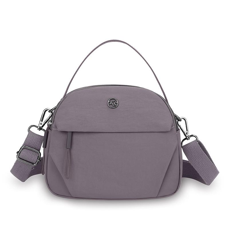 

Женская сумка через плечо из нейлона, маленькая квадратная сумка для мамы, однотонная сумка фиолетовый/серый