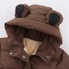 1-7 Years Kids Warm Hooded Coat Windproof Fleece Jacket