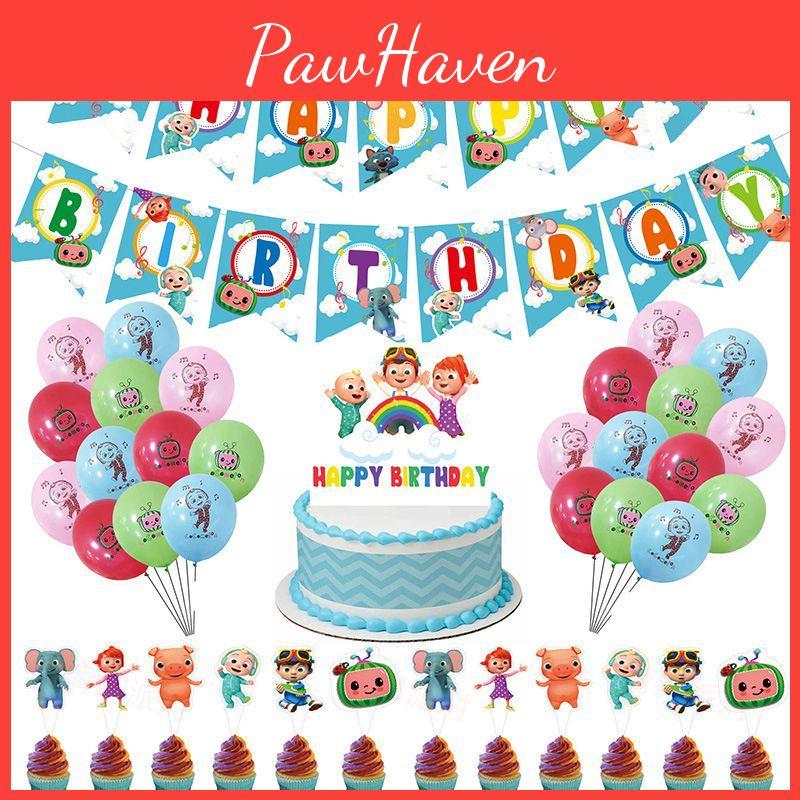 Birthday Kids Theme Party Decor Supplies Banner Caketopper Balloon