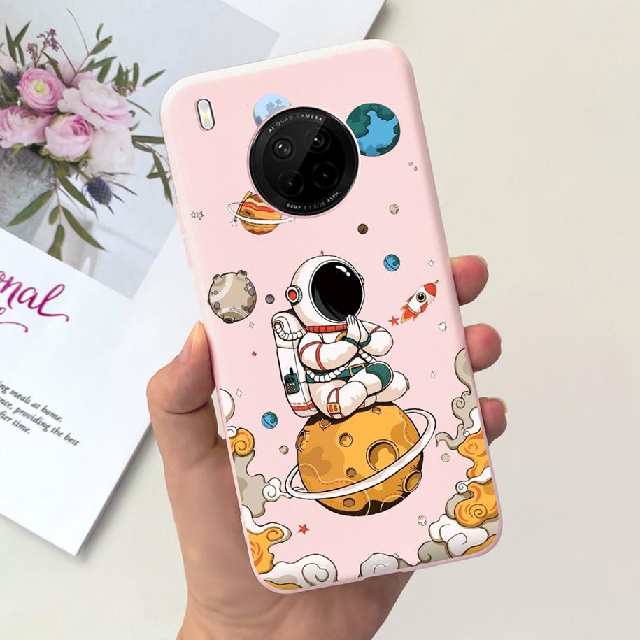 For Huawei Y9a 2020 Silicone Case FRL-22 FRL-23 Cute Astronaut Love Heart Slim Soft TPU Phone Case on Huawei Nova Y9a Y 9A Cover