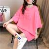Women's European-Style Oversized 3D Letter T-Shirt with Round Neck & Half Sleeves for Summer 2026
