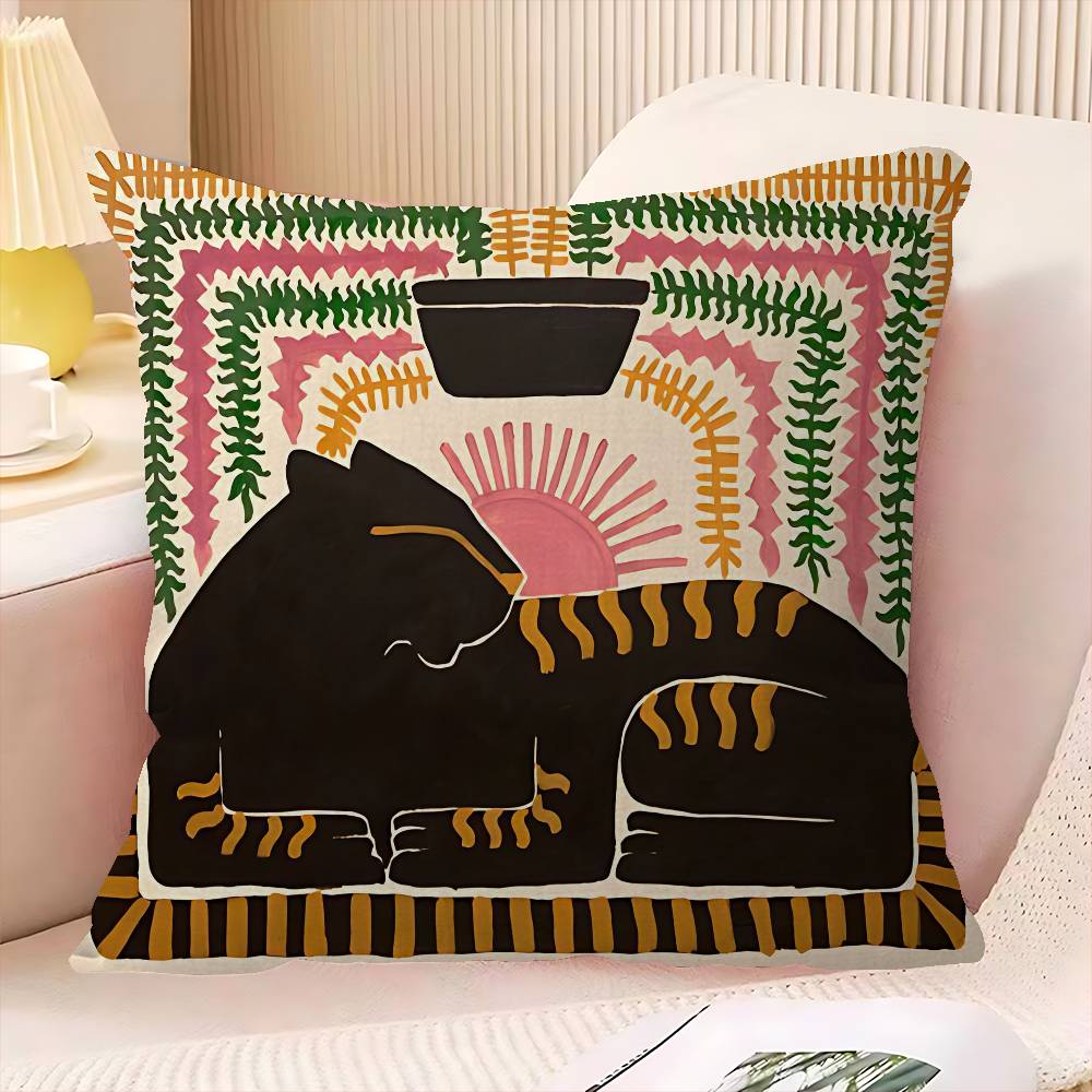 Ancient Egypt Tiger Leopard Maple Design Cushion Cover Happy Autumn Harvest decor Holiday Decorati Pillow Cover