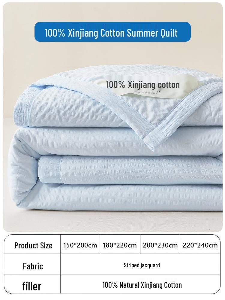 Free Shipping Summer 2026 Cool Pure Cotton Quilt - Machine Washable Single/Double Thin Air Conditioning Blanket