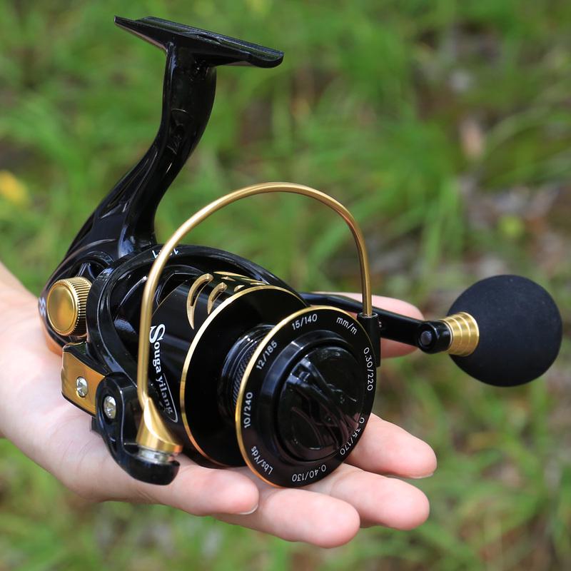SOUGAYILANG Spinning Fishing Reel 12+1 BB Fishing Wheel Ultra Smooth CNC Aluminum Spool Saltwater Freshwater Fishing Tools Fishing Reel