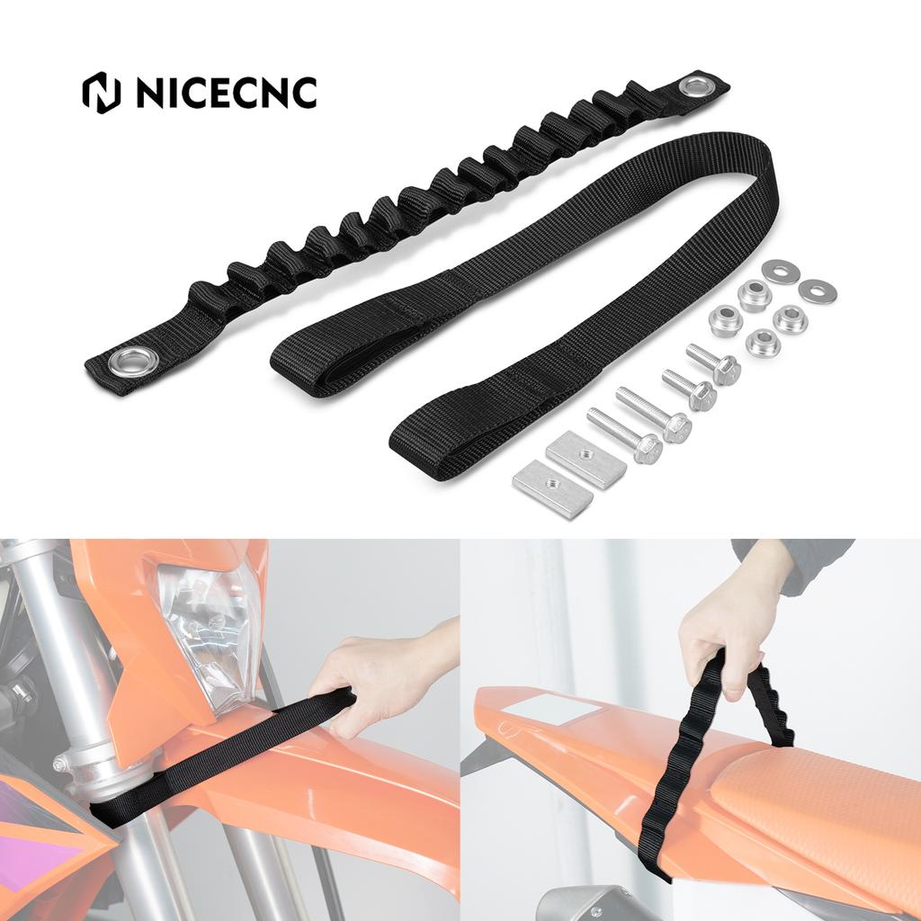 NICECNC For KTM EXC 300 2024-2026 EXCF 350 EXC 450 XCW 300 XCFW Front Rear Fender Pull Straps For Husqvarna TE 300 GasGas EC 300
