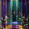 Enchanted Garden Waterproof Shower Curtain - Luxurious Orchids and Gold Accents, High-Quality Fabric, Durable and Stylish