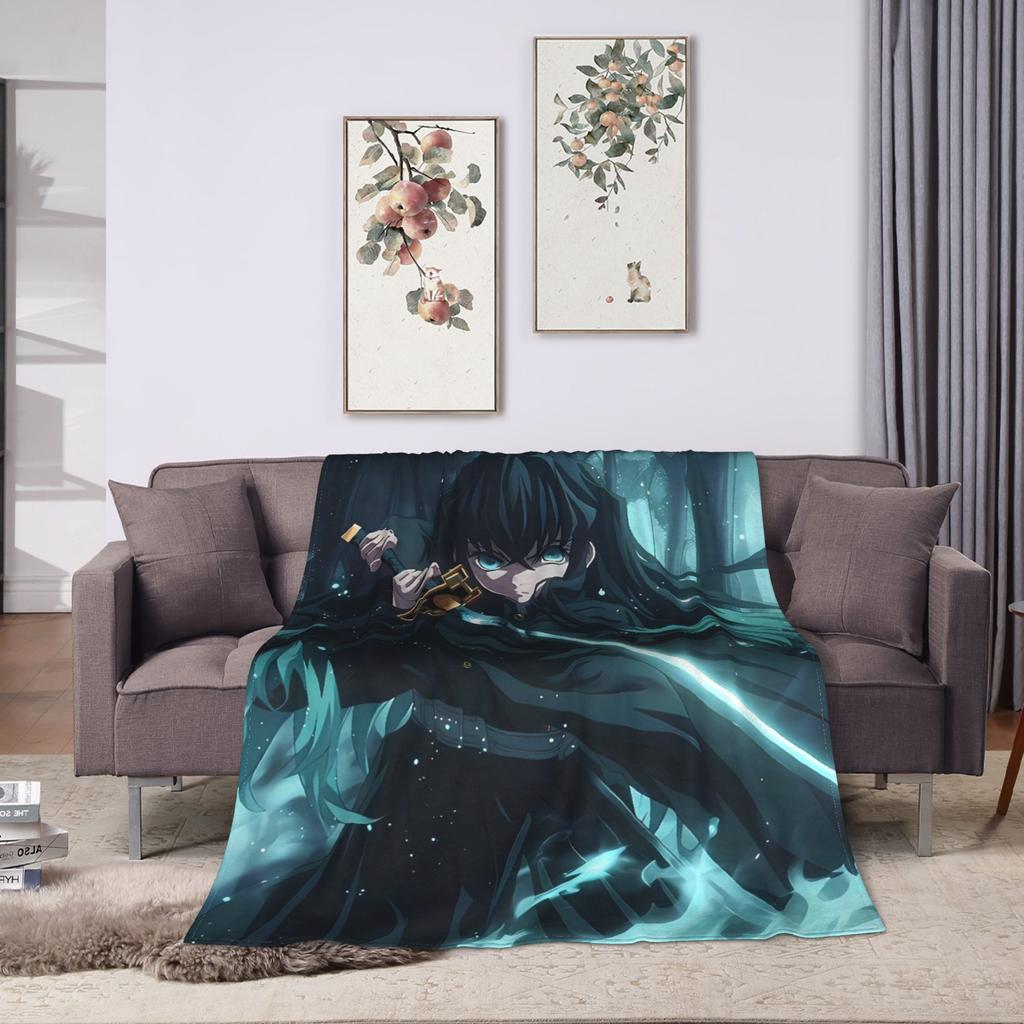 Muichiro Tokito Anime Warm Soft Blanket  Travel Office Plush Bedding Throws Funny Couch Chair Flannel Bedspread Sofa Bed Cover