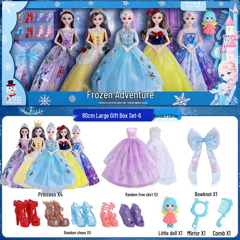 Girls' Princess Elsa Doll Dress-Up Set - Holiday Gift for Kids