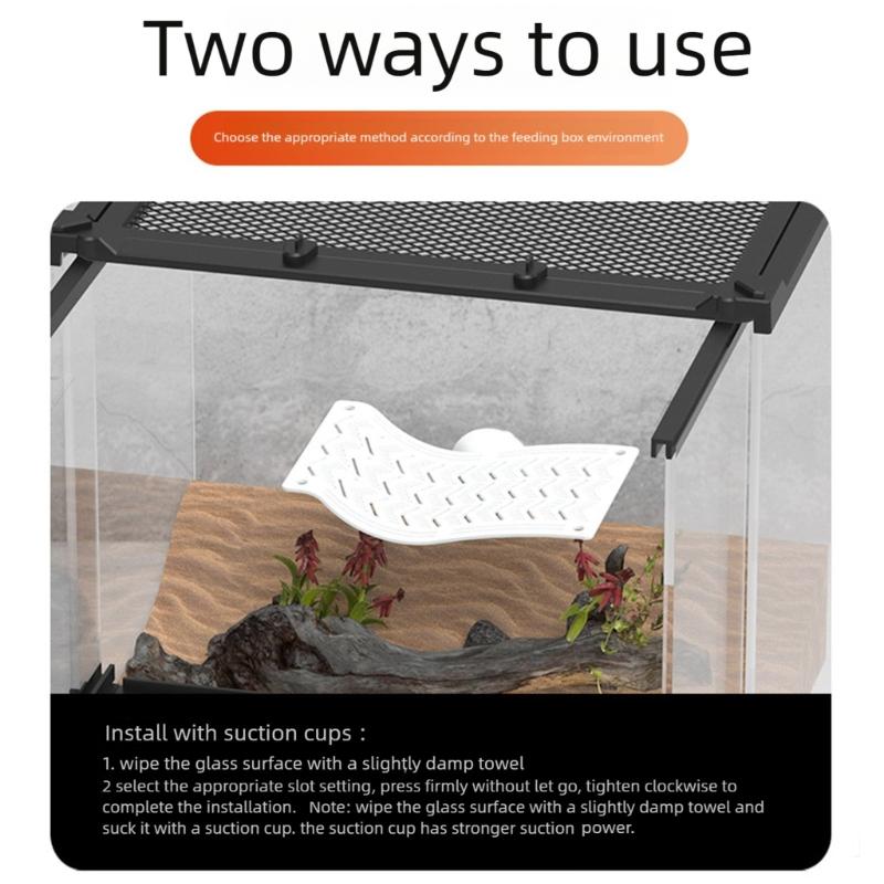 Elevated Reptiles Bedding ABS Climbing Perch With Powerful Suction Cups Lizards Lounger Hammock For Vivarium Decoration