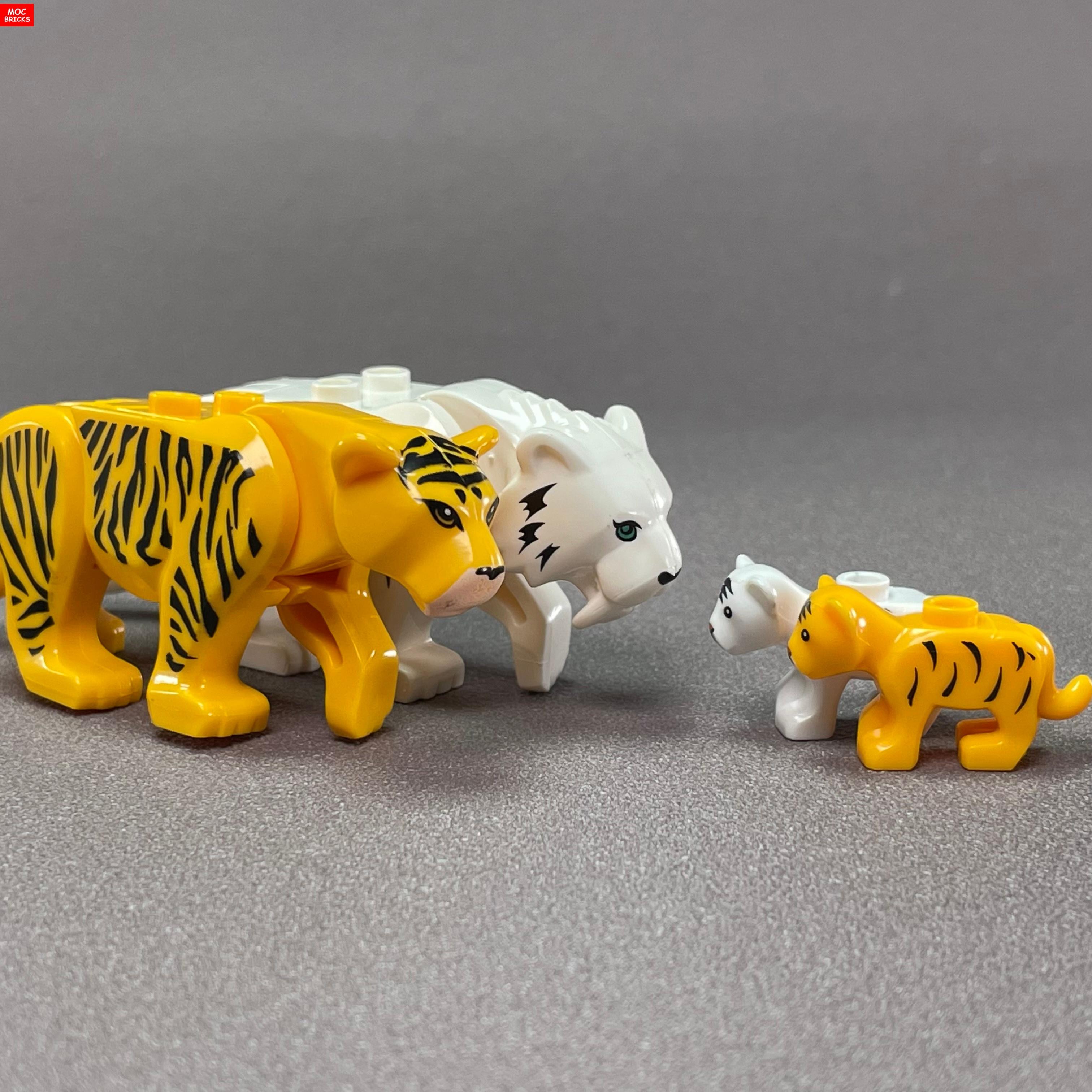 Нетоксичные кубики Moc Животные Маленькие Тигры Саблезубый Тигр Строительные Блоки Собранные Частицы Детские Игрушки