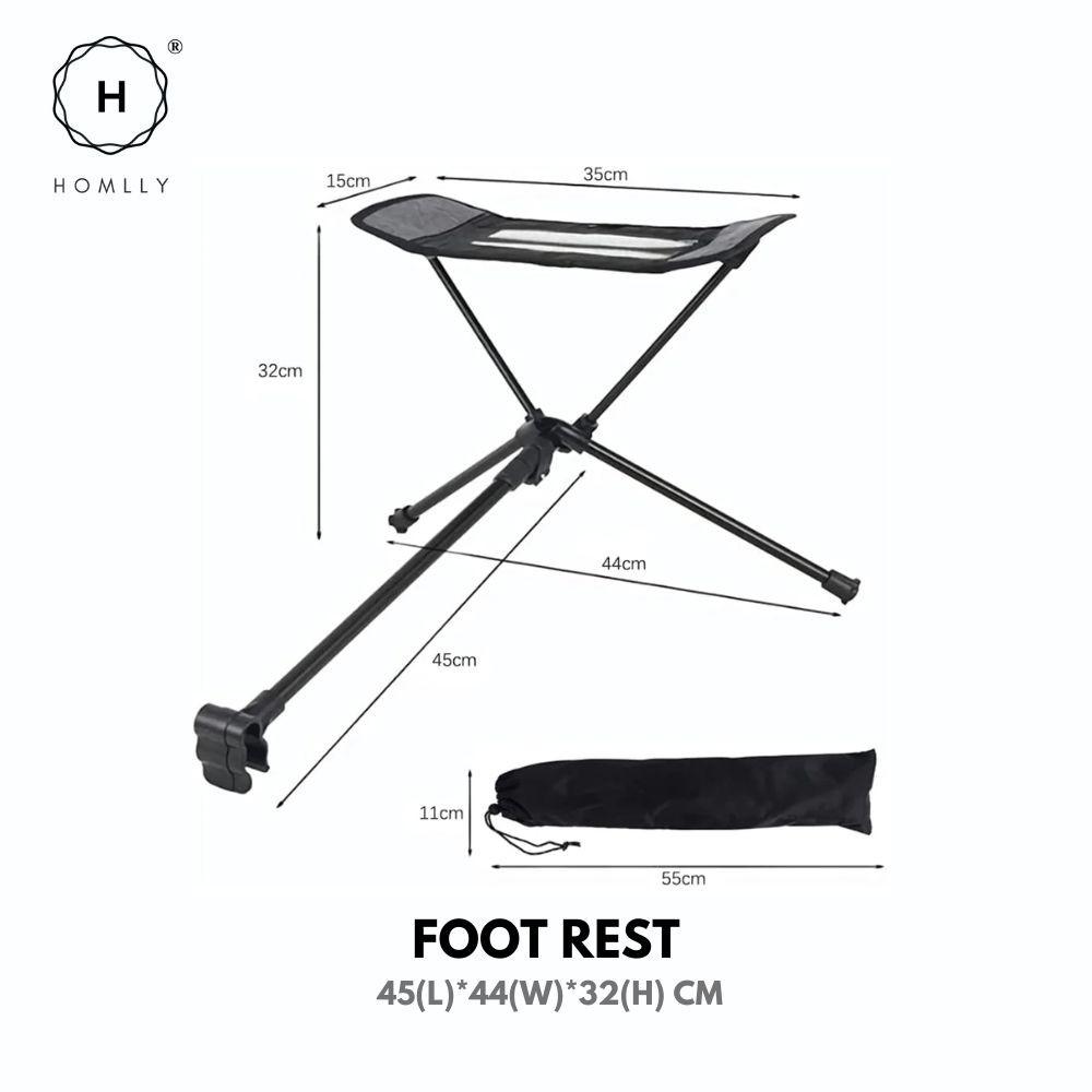 Homlly Ultralight Portable Outdoor Camping Folding Chair Foot rest (Black)