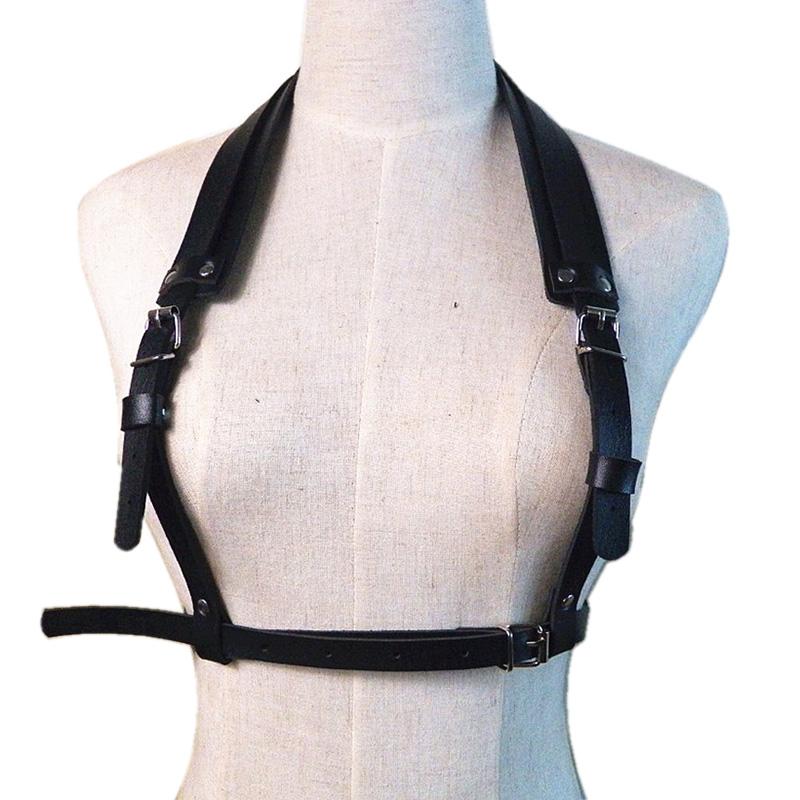 Punk Men Leather Harness Body Chest Bondage Belt Black Cosplay Erotic Belts