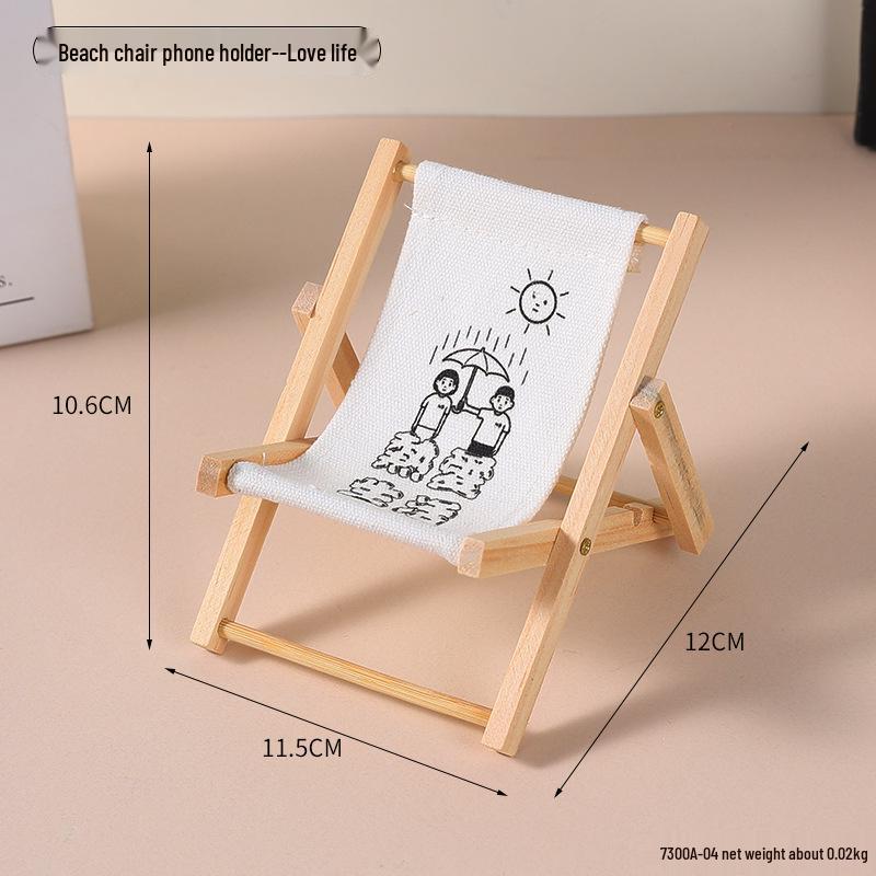 Držiak na telefón pre kreslo Mini drevený stojan na plážové kreslo pre pracovnú plochu alebo stojan na tablet