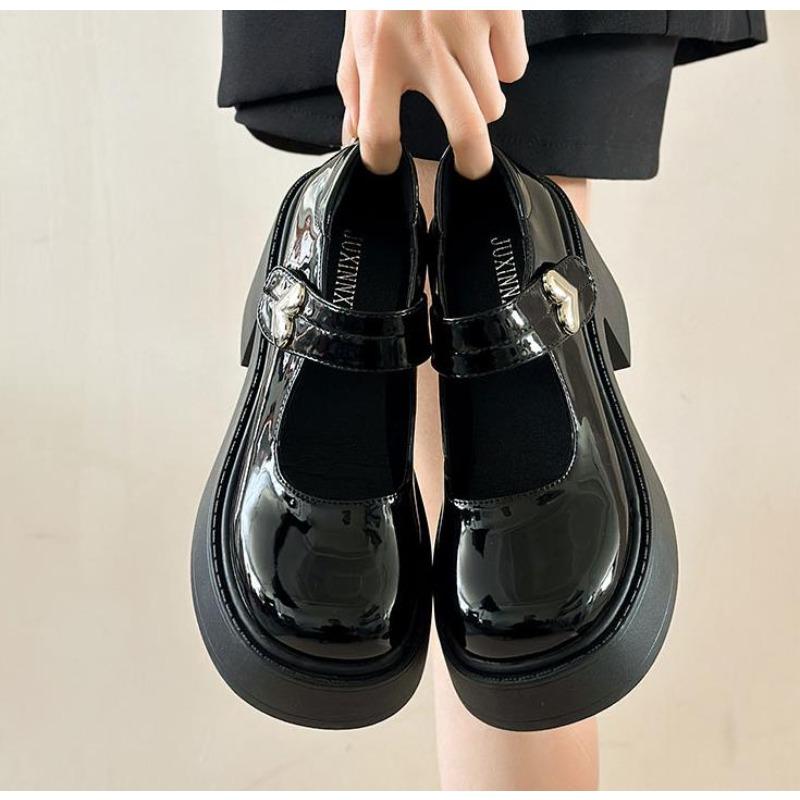 

Модные туфли-лодочки на высокой платформе с массивным каблуком для женщин 2025 весна-осень с ремешком и пряжкой Мэри Джейн Лолита женские черные бежевые милые туфли для вечеринок 35 чёрный