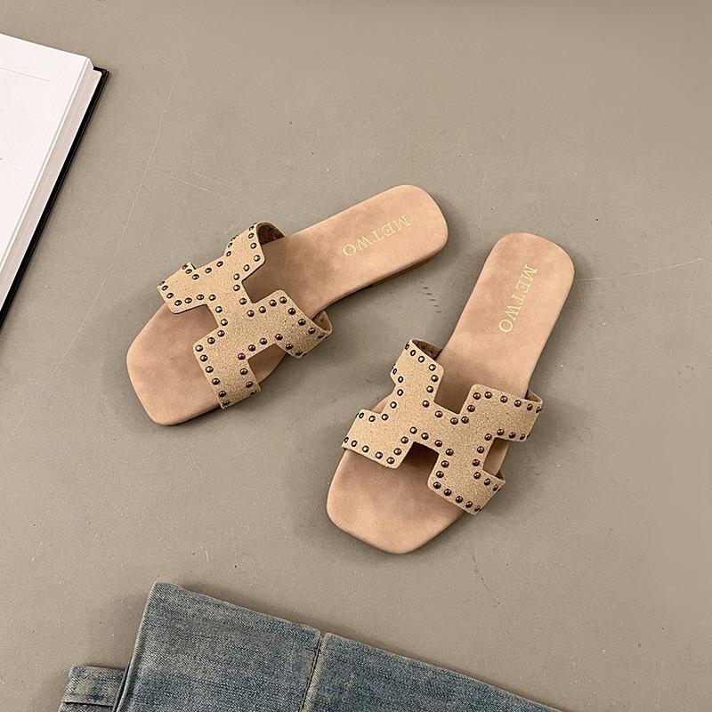 

Плоская подошва, Тапочки, Женская, Верхняя одежда, Выдолбленные, Открытый носок, Мягкая подошва, Повседневная обувь, Пляжные сандалии 39 бежевый