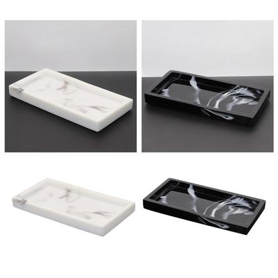Bandeja Nórdica de Resina Imitación Mármol Bandeja de Tocador para Inodoro Bandeja para Tanque de Baño para Jabón Toalla Decoración Kithen Bandeja Plato