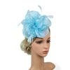 Elegant Organza Hair Drop Fascinator Hat Women Headpiece with Feather Bridal Wedding Show Race Millinery Hair Accessories