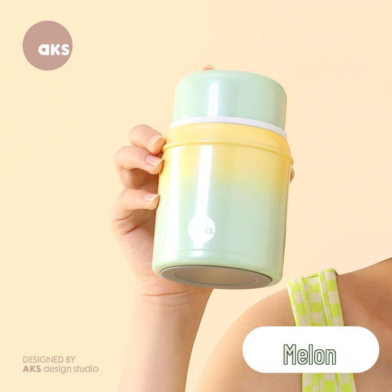 Мини-термос для еды AKS из нержавеющей стали с ложкой