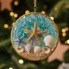 Christmas Pendant Starfish Shell Design Coastal Hanging Ornament with Lanyard Seasonal Home Decor Gift
