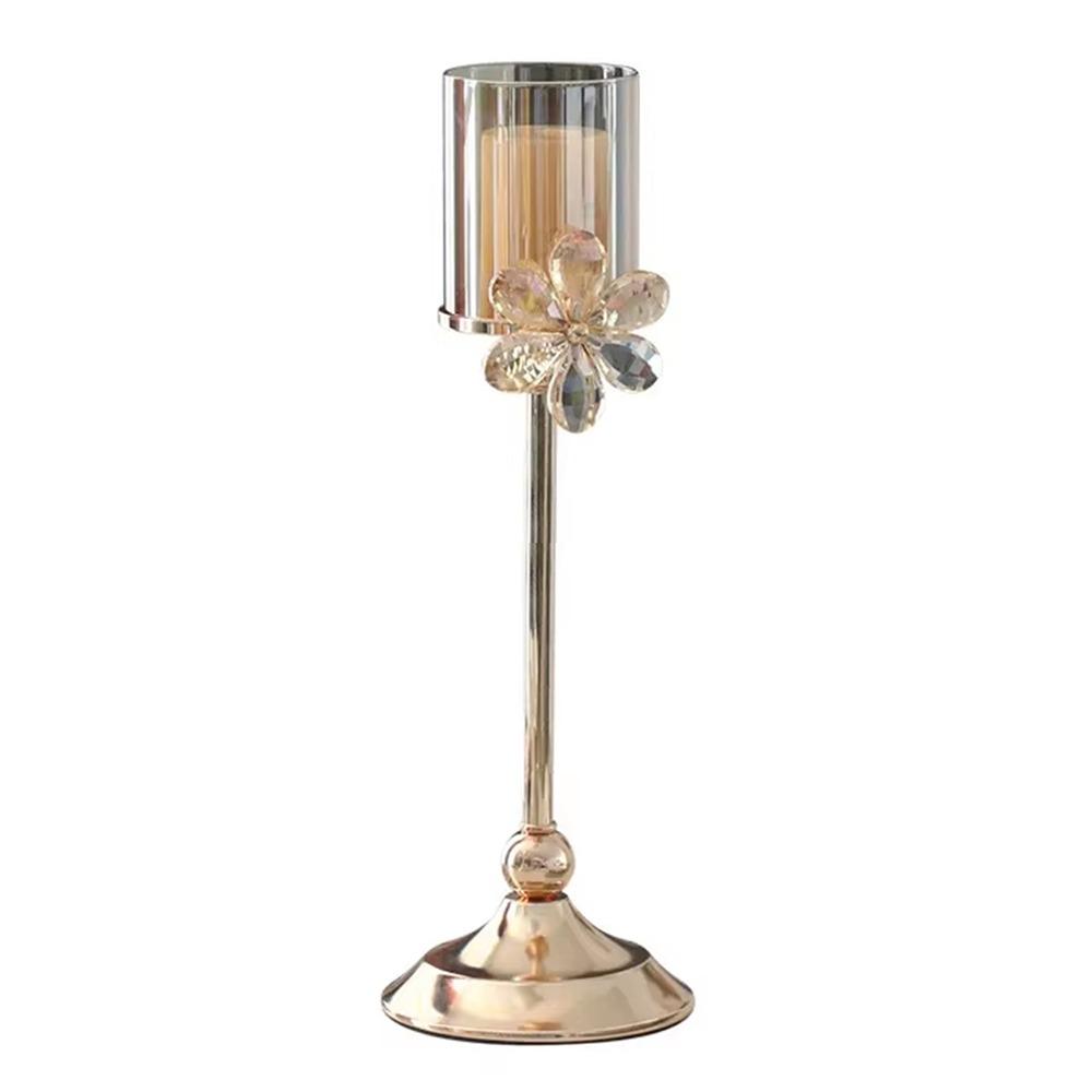 Crystal Petal Glass Candlestick Anti-slip European Style Candle Containers  Bedroom