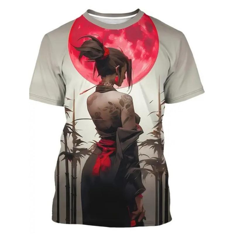 

Новая Повседневная и Универсальная Тренд Аниме 3D Принт Монахиня Воин Узор Меча Женская Футболка с Коротким Рукавом S