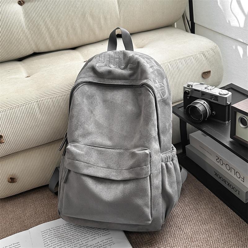 Große Kapazität Schultasche Damen Unifarbener Rucksack Reise Leichter Rucksack