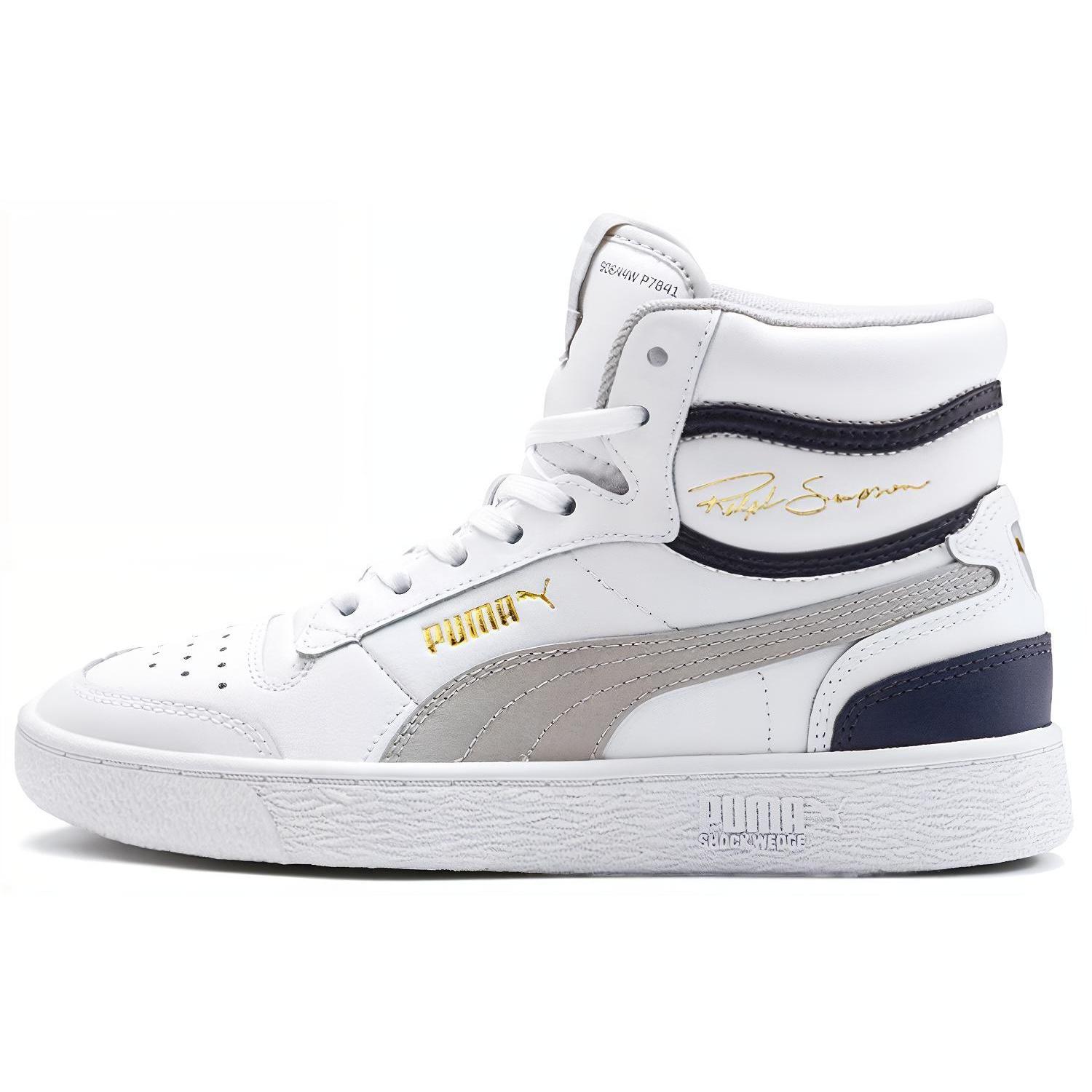 PUMA Ralph Sampson Mid Jr White Grey Kids 370925-03 EU 35.5