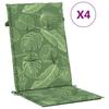 VidaXL Coussins de chaise à dossier haut 4 pcs modèle de feuille tissu 361266