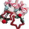 Red Plush Star Hair Clip Bow for Christmas & New Year