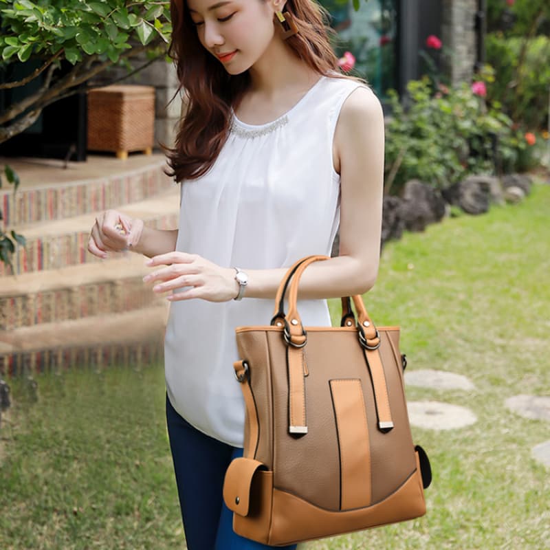 Fashion Women's Bag Color Matching Shoulder Messenger Bag Tote Bag