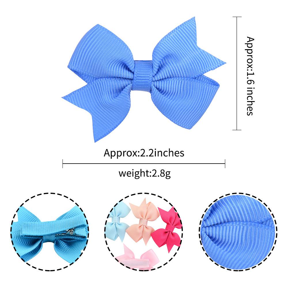 20/40pcs Solid Grosgrain Ribbon Bows Clips Hairpin Girl's Hair Bows Boutique Hair Clip Headware Kids Hair Accessories