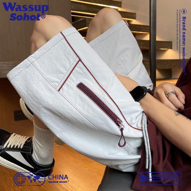 Wassup Sohot Men s Ice Silk Loose Fit Cargo Shorts M