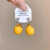 NEW 1Pairs Summer Fashion Fruit Zircon Stud Earrings For Women Drip Glaze Asymmetric Cute Fruit Stud Earrings Party Jewelry