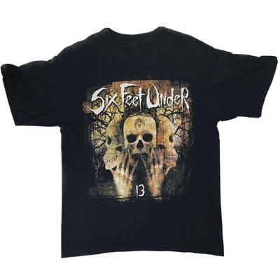 T-shirt 90S 13 Six Feet Under Noir Classique Taille S 2345XL Uu143