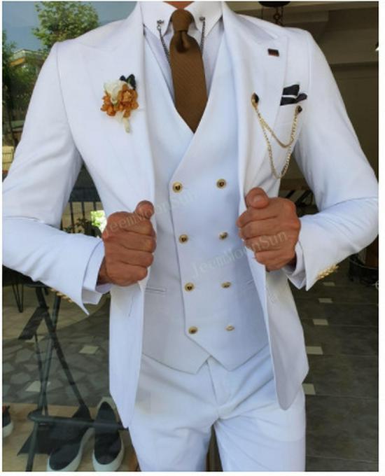Korean Style Men's Three-piece Suit for Wedding or Business