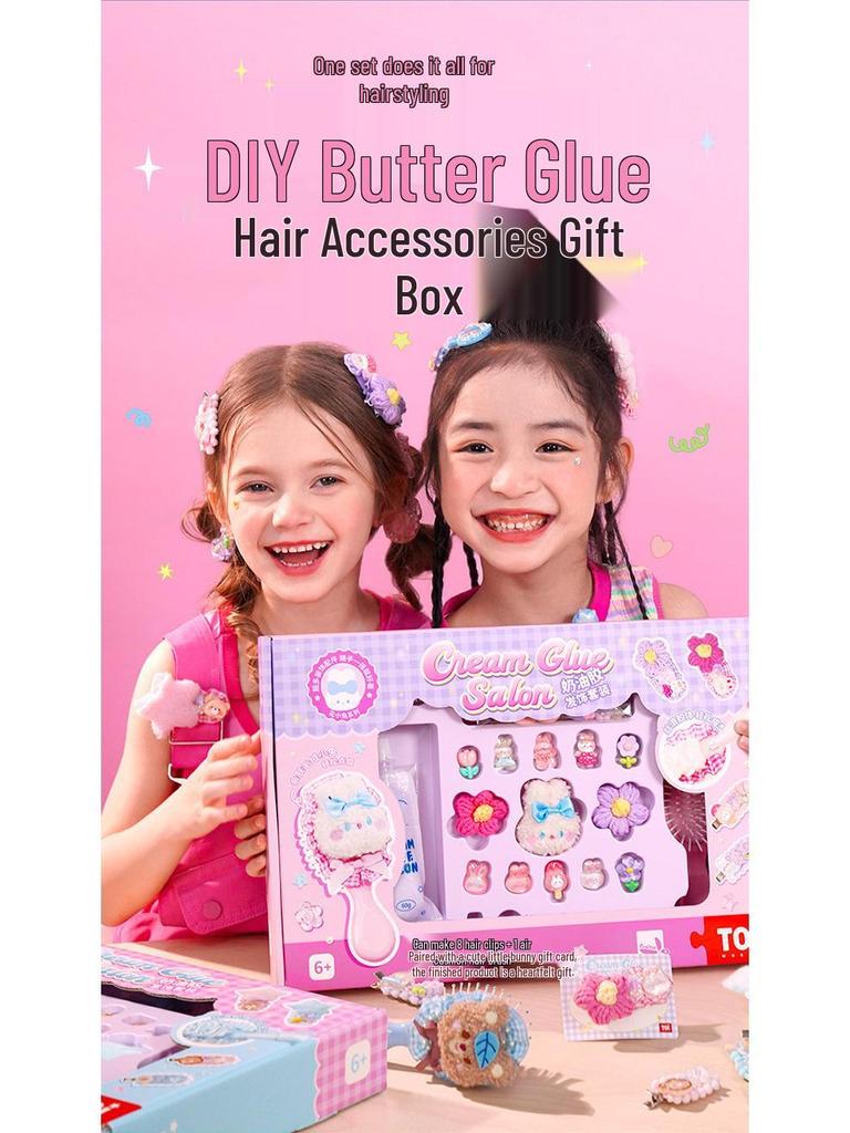 TOI Creative Cream Glue Set: DIY Hair & Sticker Kit for Girls