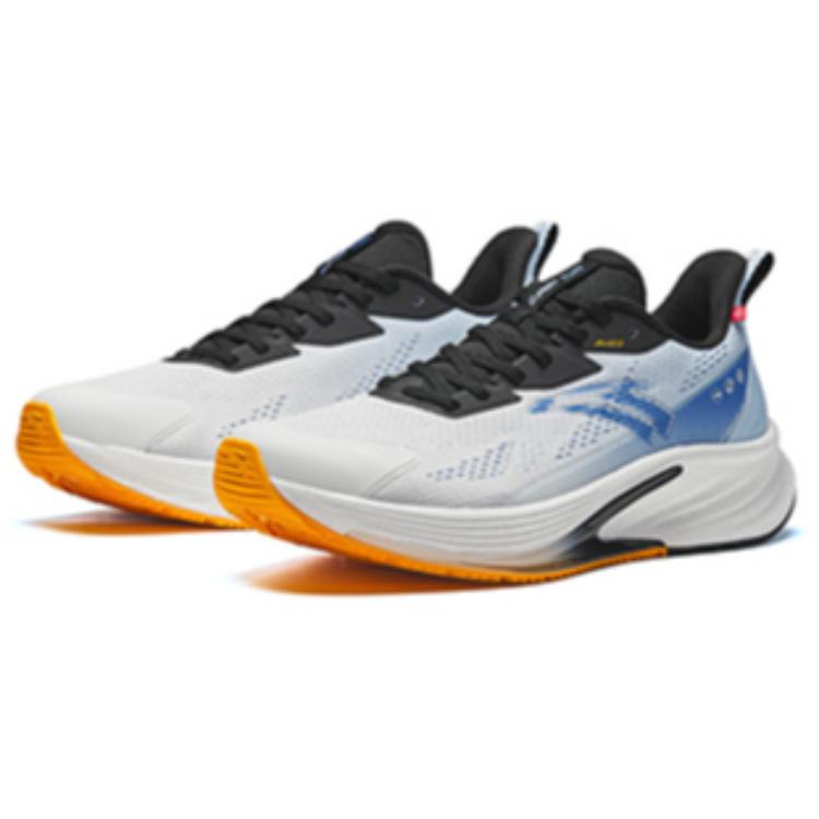 New Anta Rocket 6.0 Cushioning, Wear Resistant Low Top Nitrogen Technology Running Shoes Men's White Blue Black 112445581-7